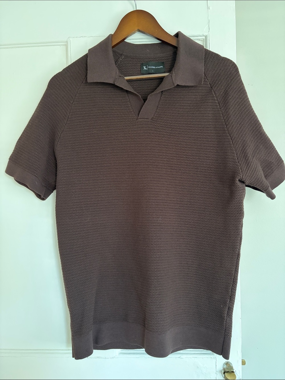 TAILORED ATHLETE Men’s Short-Sleeve Knit Polo - Brown